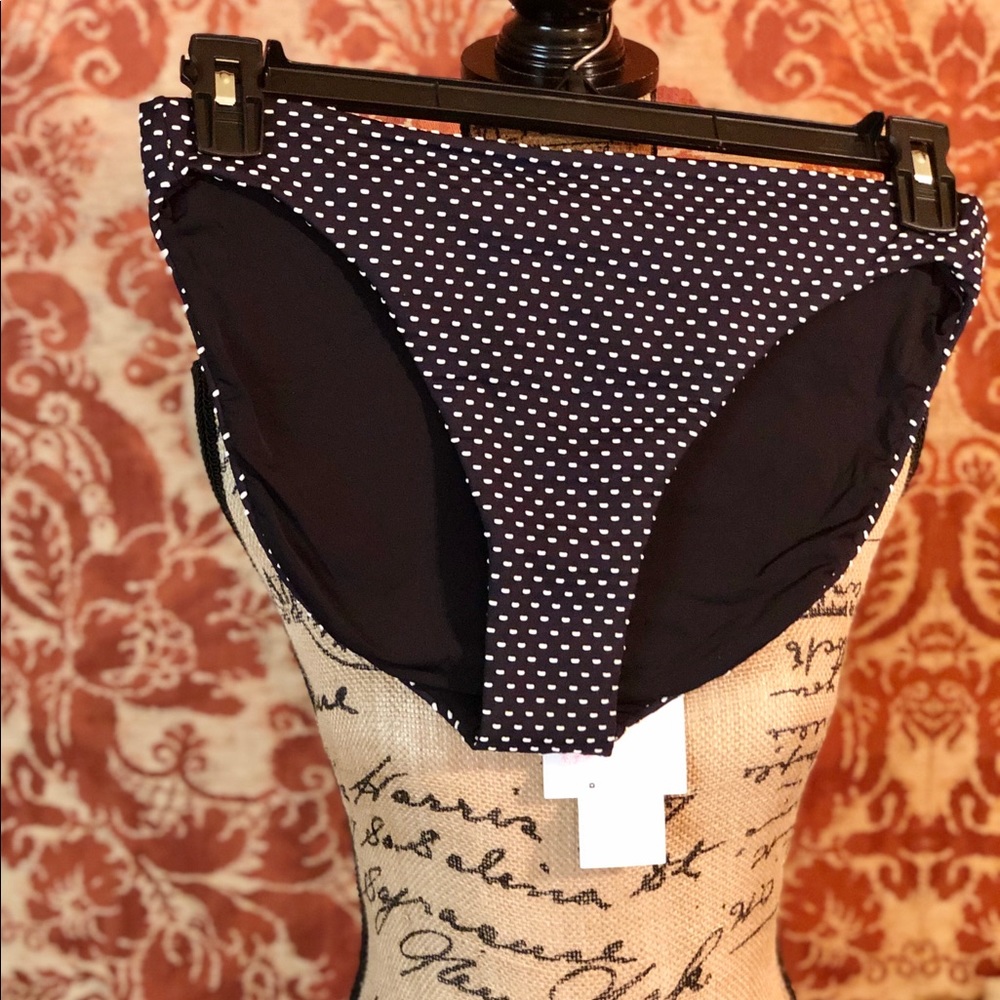 Red Carter Black Bikini Bottom w White Polka Dots.
